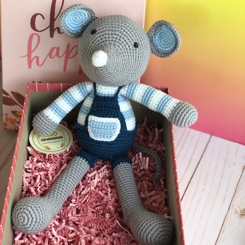 Remy Boy Mouse- Handmade Crochet-Mouse Toy